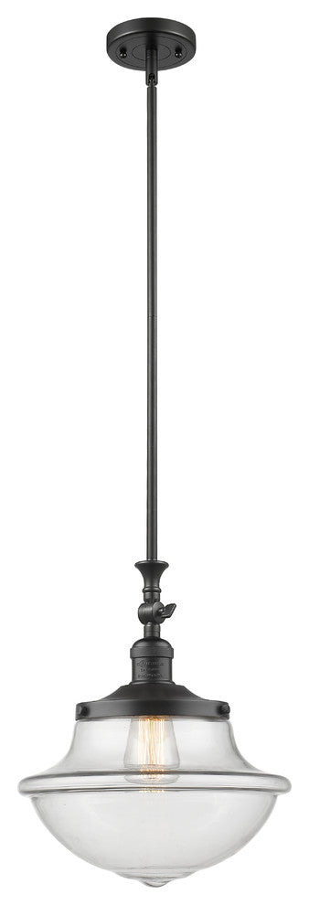 Large Oxford 1-Light Mini Pendant, Matte Black, Clear