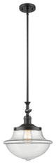 Large Oxford 1-Light Mini Pendant, Matte Black, Clear