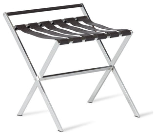 Luggage Rack, Stainless Steel/Chocolate Leather