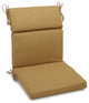 20"X42" Spun Polyester Solid Outdoor Squared Seat/ Back Chair Cushion, Wheat