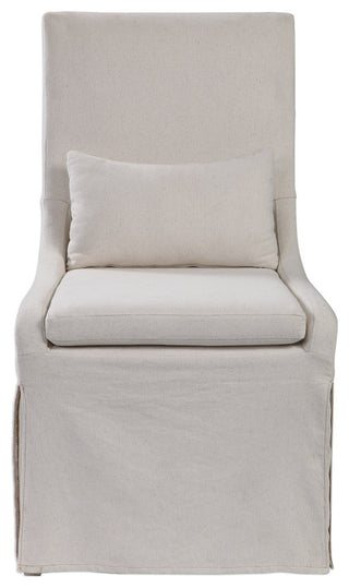Uttermost Coley White Linen Armless Chair