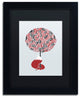Robert Farkas ''Cherry Tree Fox'' Art, Black Frame, Black Mat, 14x11