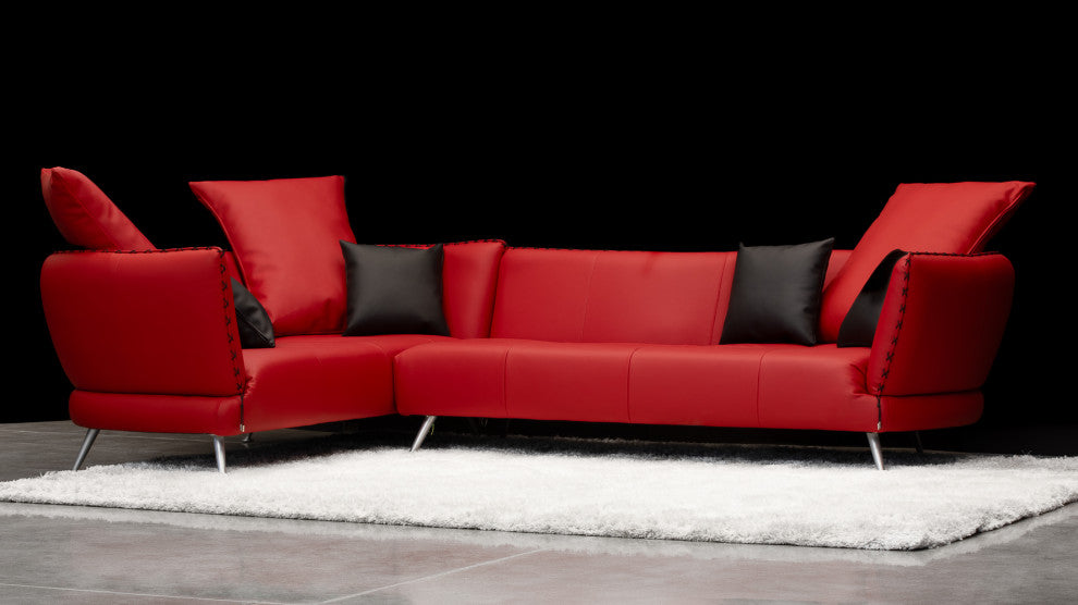 Vitali Microfiber Leather Sectional, Left Corner