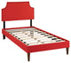 Modway Laura Twin Fabric Platform Bed With Squared Tapered Legs, Atomic Red
