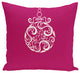 Fancy-Bulb, Decorative Holiday Print Pillow, Pink, 20"x20"