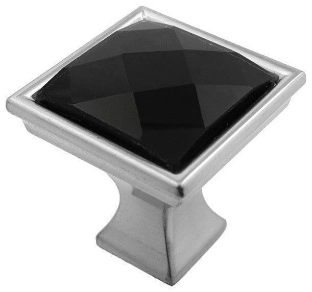 MultiFaceted Black Onyx Brushed Nickel Madison Classic Knob