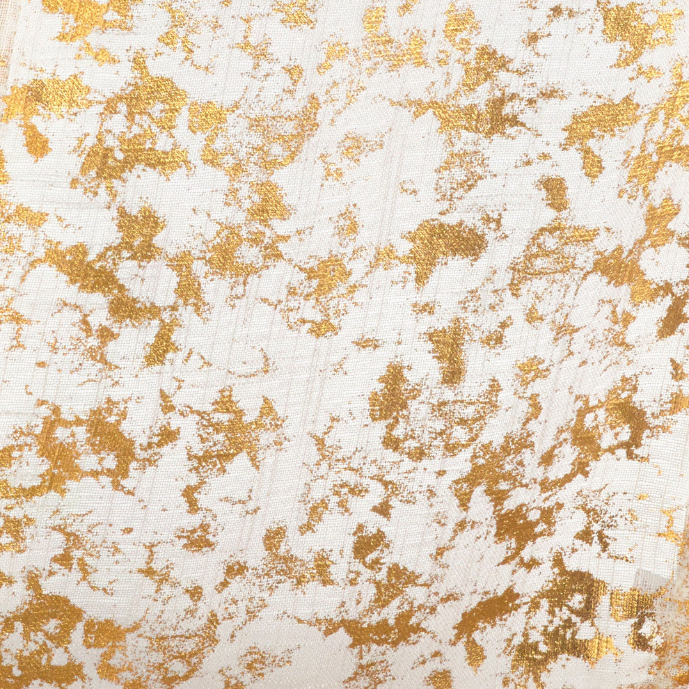 Elegant Table Napkins With Foil Print Design, Set of 4, Gold