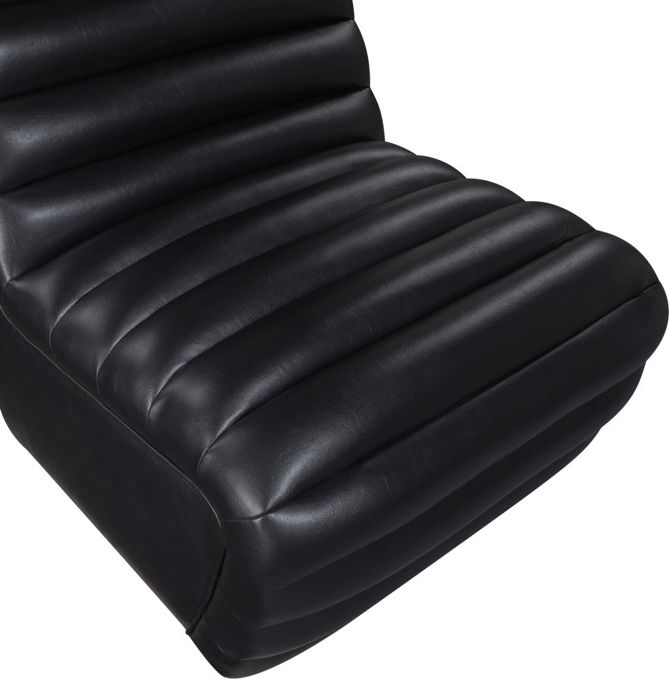 Vega Upholstered Accent Chair, Black, Vegan Leather
