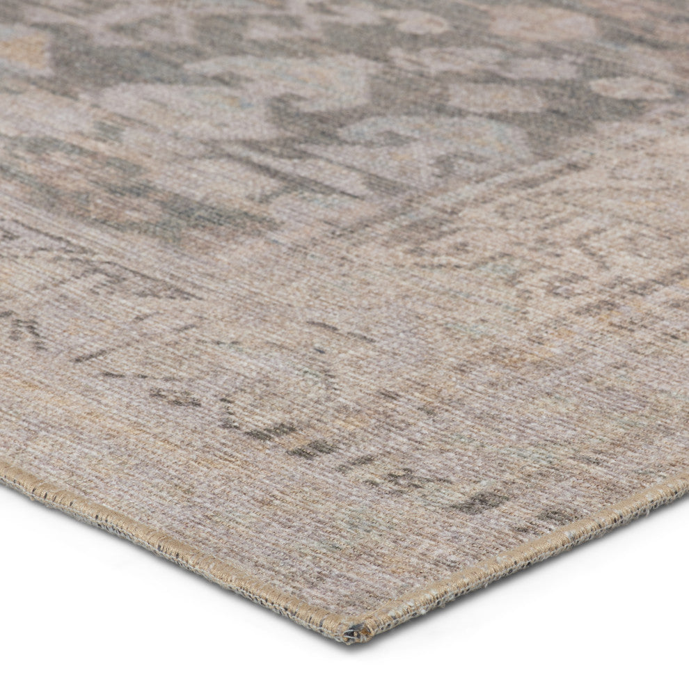 Machine Washable Jaipur Living Oakley Medallion Gray/ Tan Area Rug 4'X6'
