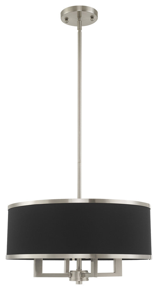 Livex Lighting Brushed Nickel 4-Light Pendant Chandelier