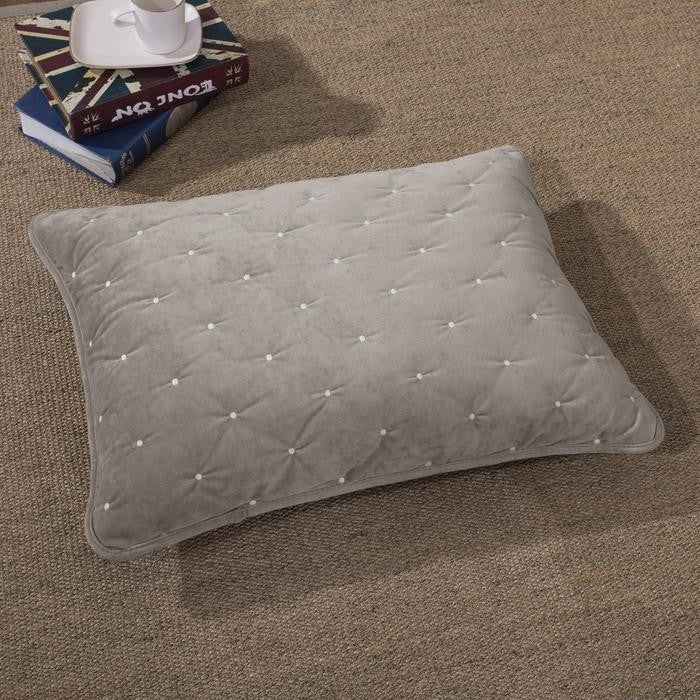 Beige Velvet Diamond Tuft Bedspread Set, 20 X 36