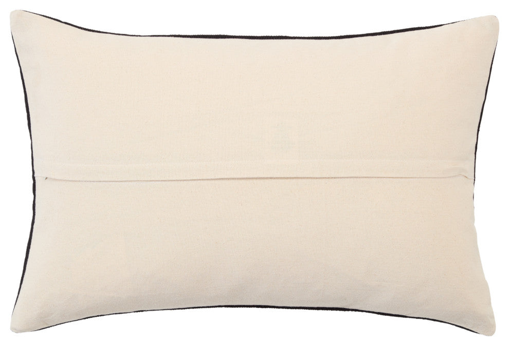 Jaipur Living Dzukou Tribal Black/Taupe Poly Fill Pillow 16"X24" Lumbar