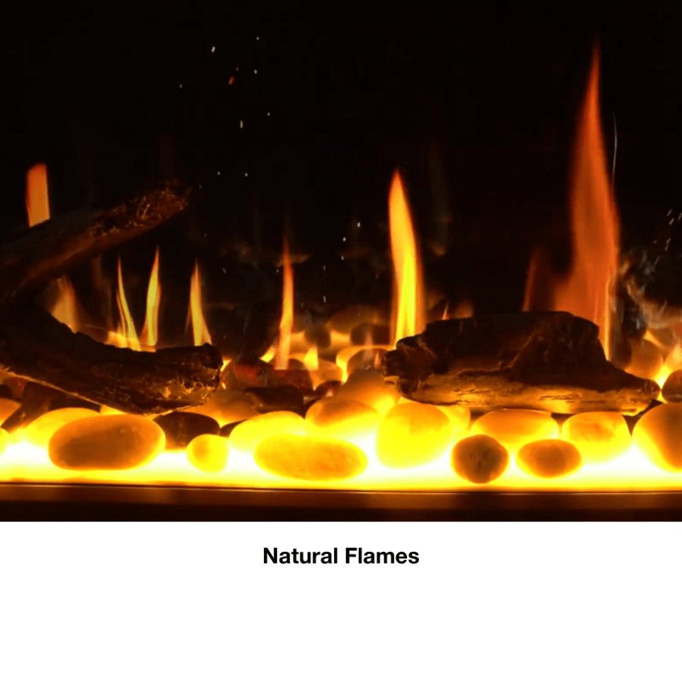 Latitude II Flush Mounted Smart Electric Fireplace, 3" Trim, 68" Wide