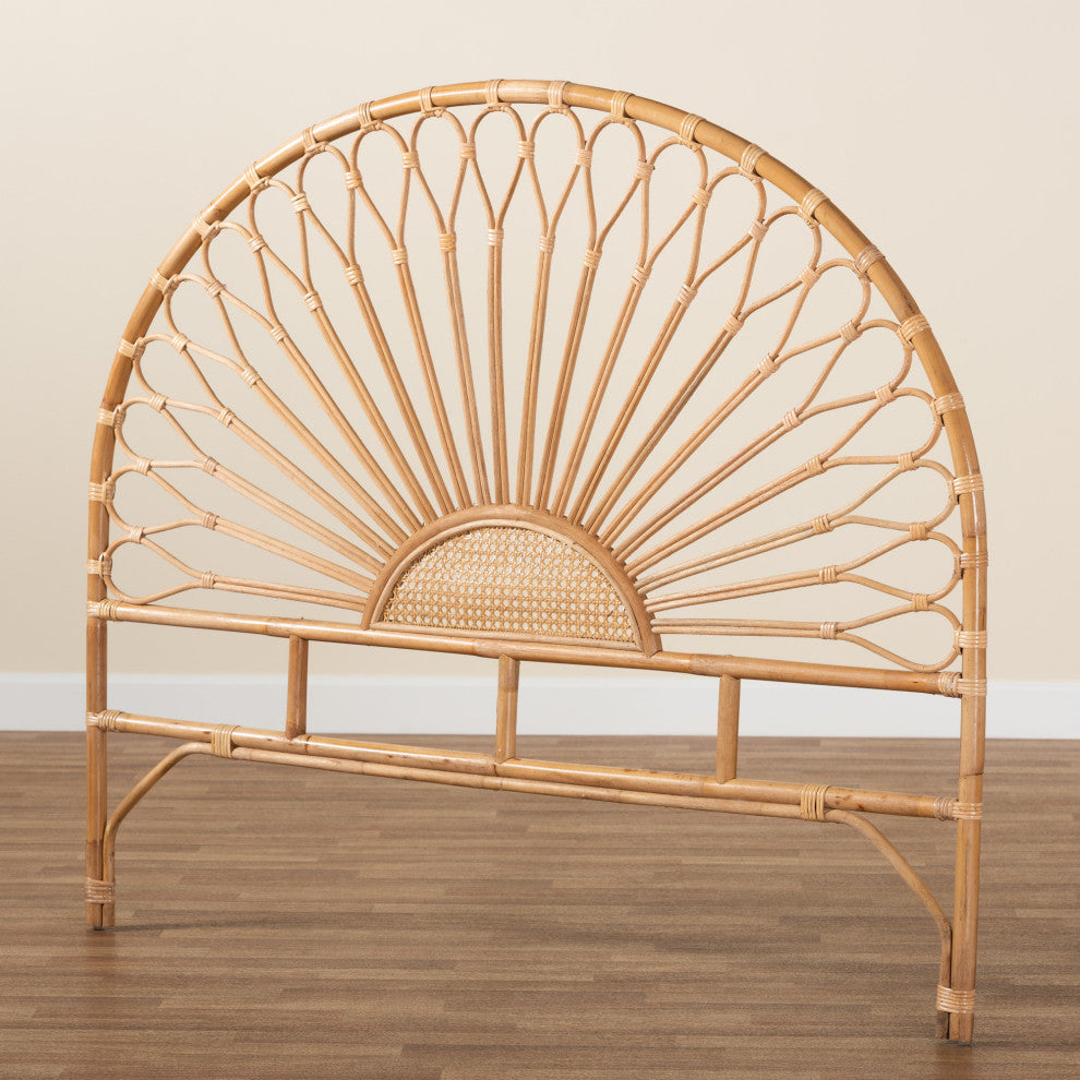 Perenna Modern Bohemian Natural Rattan King Size Standalone Headboard