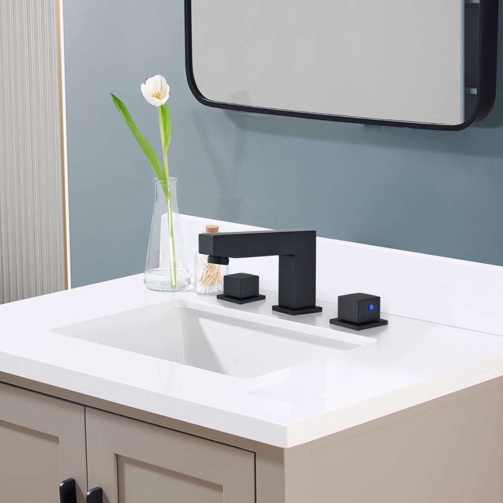Linter 8" Widespread 2-Handle Bathroom Faucet, Matte Black