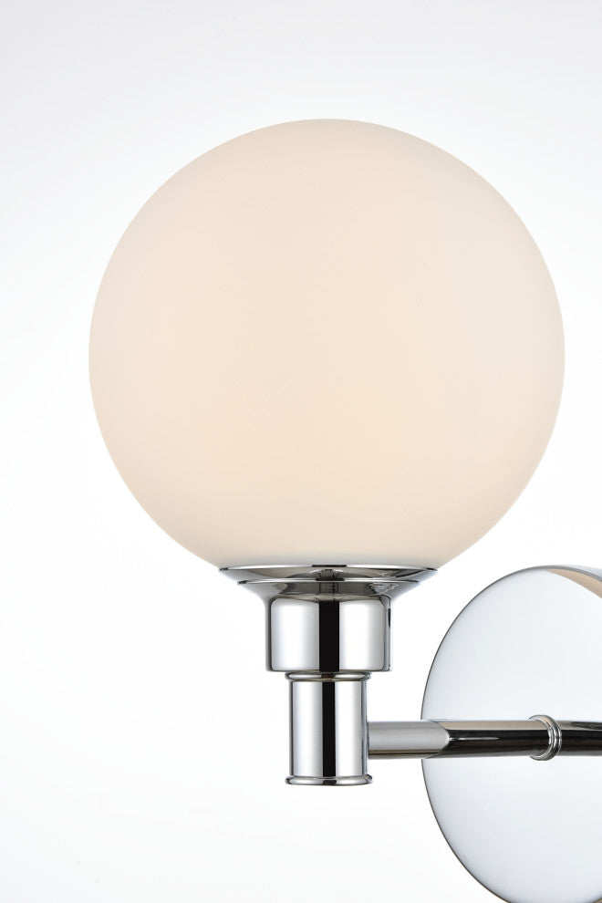 1 Light Chrome And Frosted White Bath Sconce