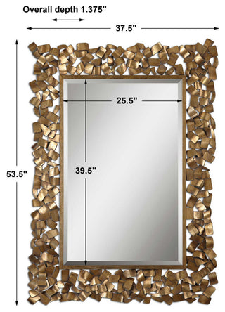 Uttermost 12816 38" W x 54" H Rectangular Framed Bathroom Mirror - Antique Gold