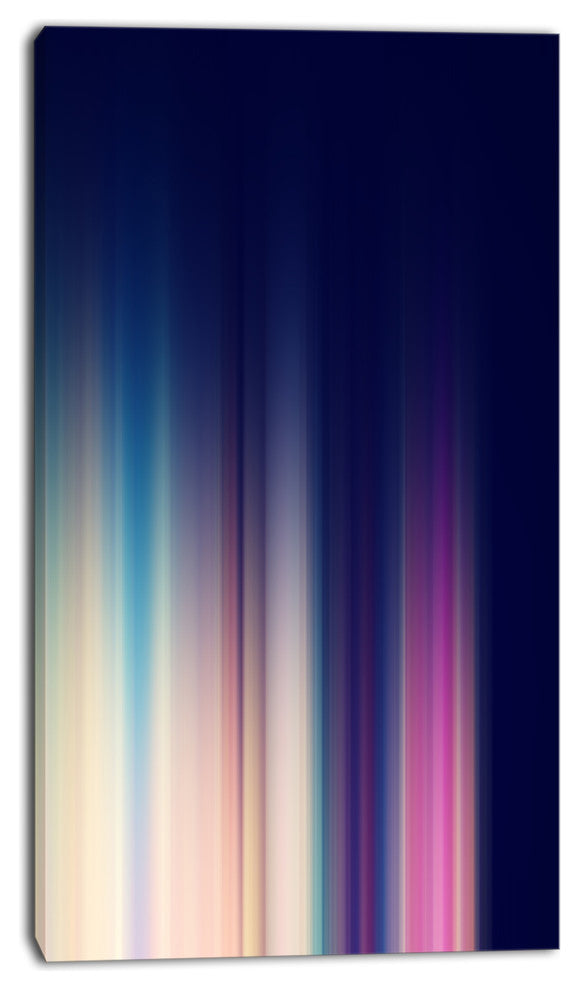 "Neon Blue Abstract Lines" Abstract Digital Art Canvas Print