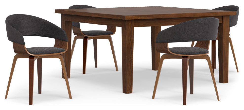 Lowell/Eastwood 5-Piece Dining Set, Charcoal Gray
