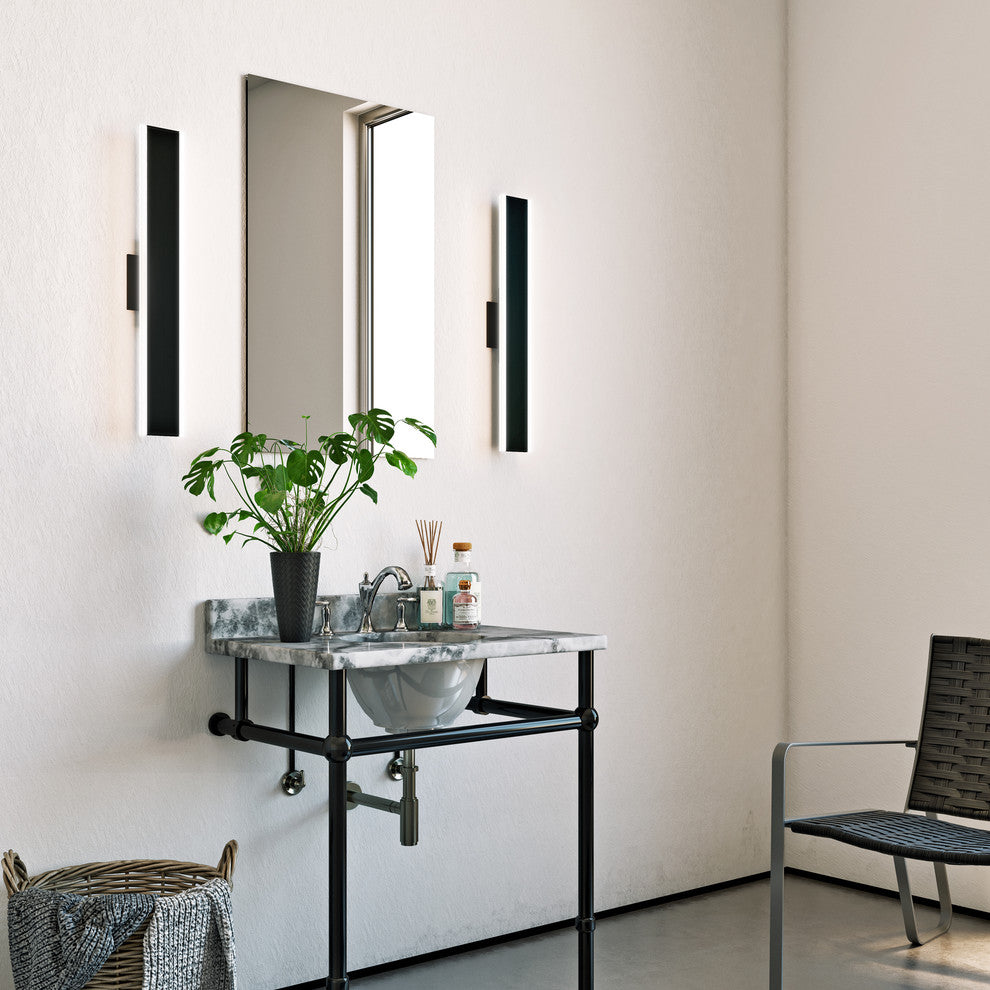 DALS Lighting 24" Slim Profile LED Bath Vanity, Black