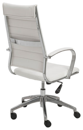 Axel High Back Office Chair, White With Aluminum Base