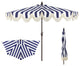 9ft Half Market Umbrella, Scalloped Fringe, Crank, Button Tilt, UV Protection