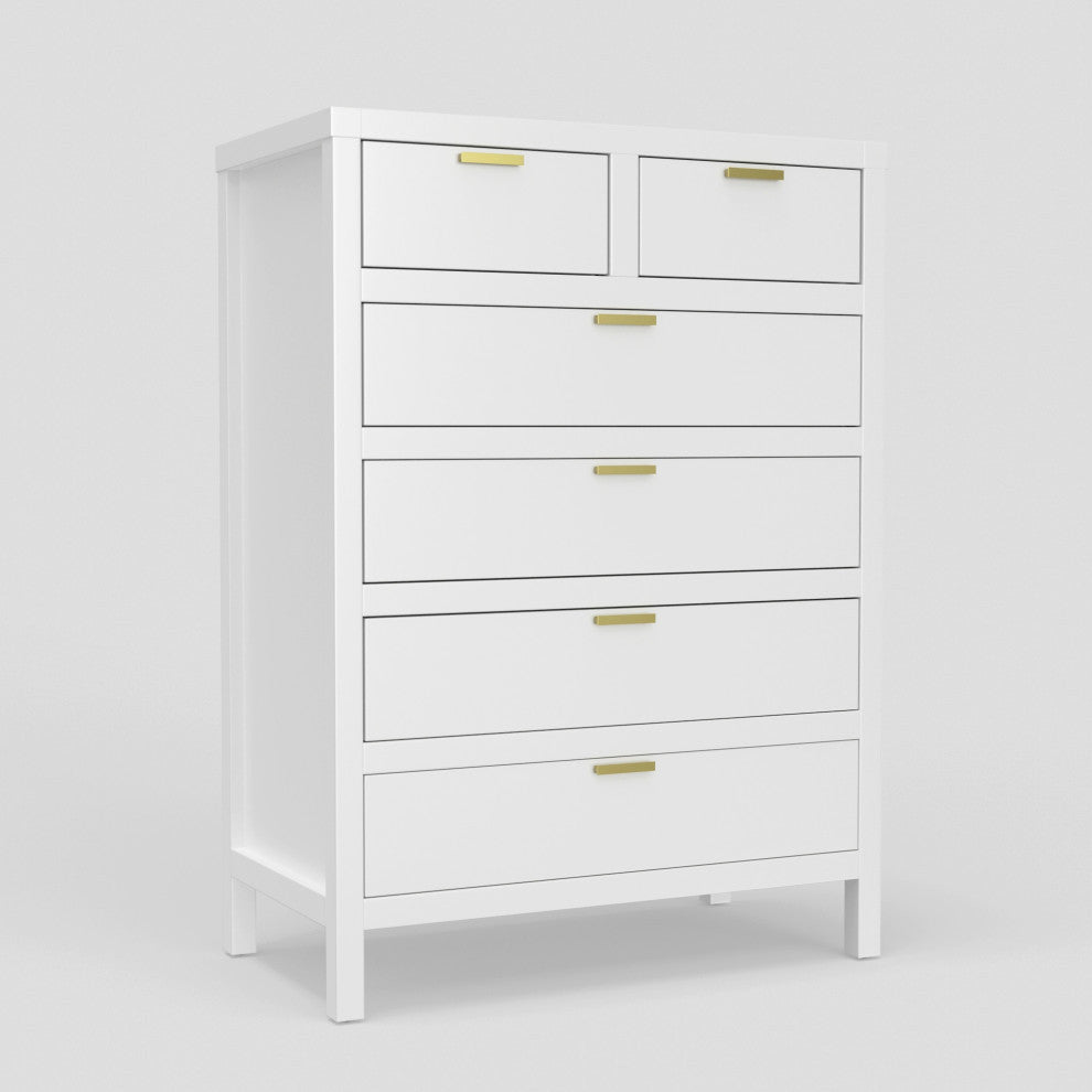 Carmel 6 Drawer Chest, White