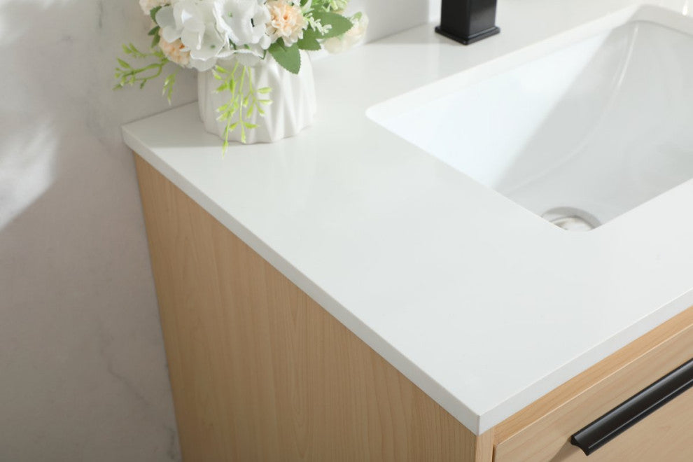 Rabi Single Bathroom Vanity, Maple, 30"
