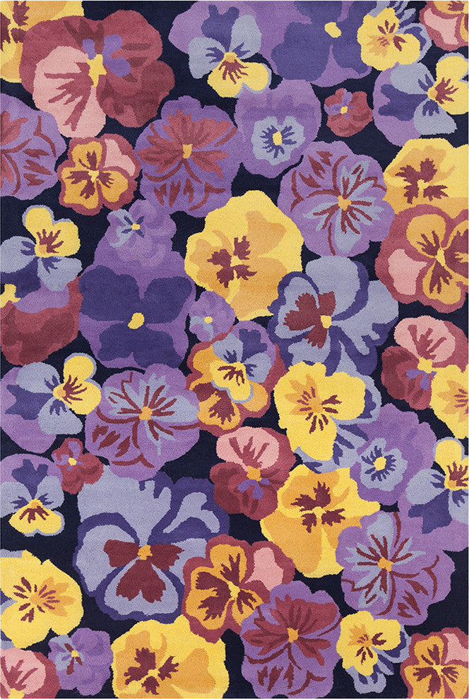 Allie Floral Contemporary Area Rug, 5''x7''6"