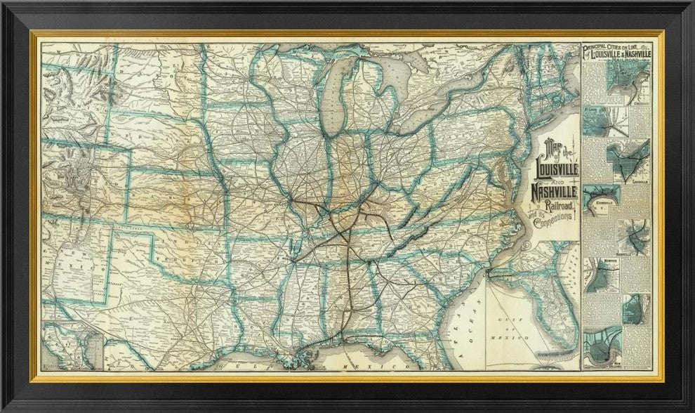 Louisville And Nashville Railroad, 1886, 40"x1.5"x24"