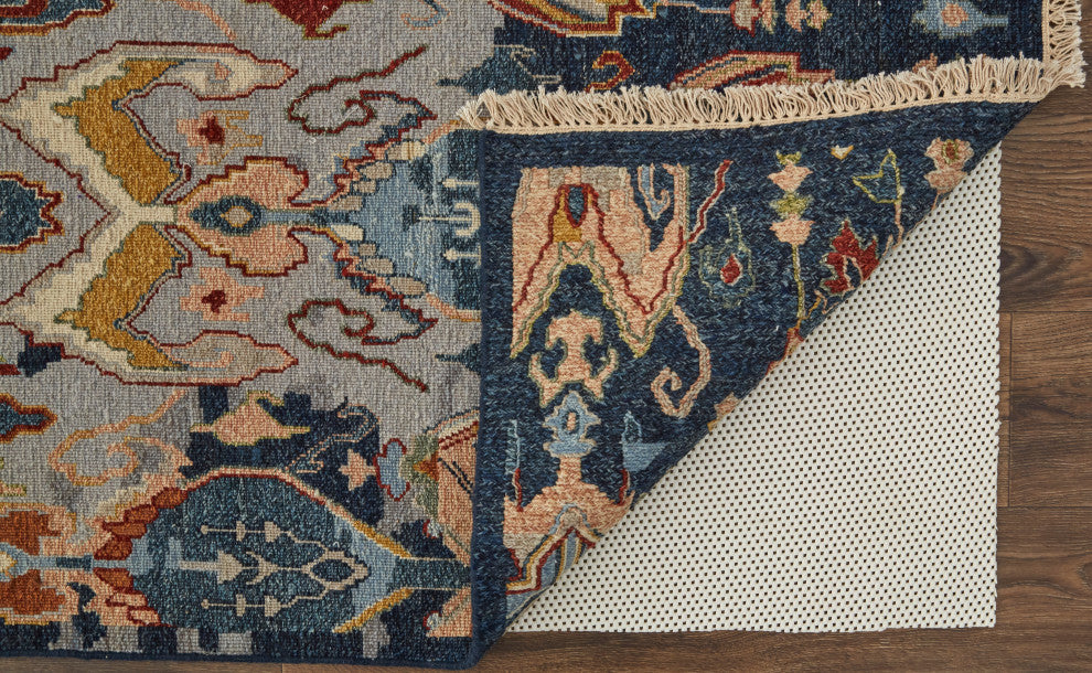 Pierson Transitional Ikat, Blue/Gray/Tan, 2'6"x8' Runner