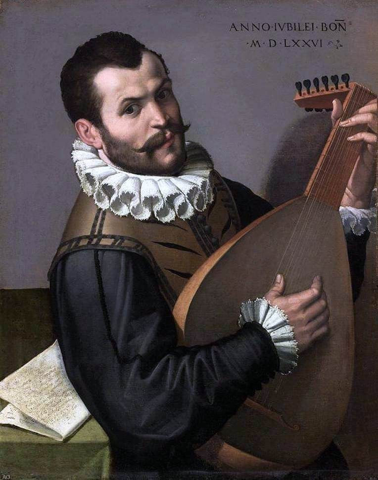 Bartolomeo Passerotti Portrait of a Man Playing a Lute Wall Decal