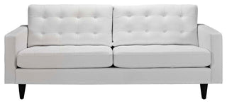 Empress Bonded Leather Sofa, White