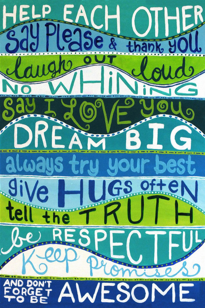 Marmont Hill, "Family Rules II" by Nicola Joyner Print on Wrapped Canvas, 12x18