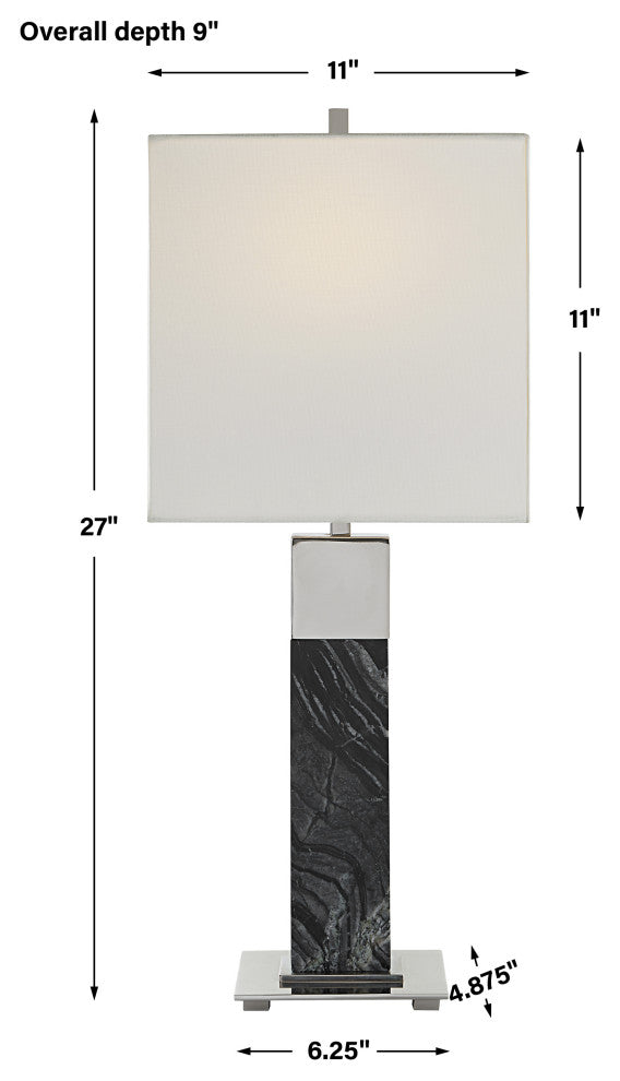 Uttermost Pilaster Black Marble Table Lamp