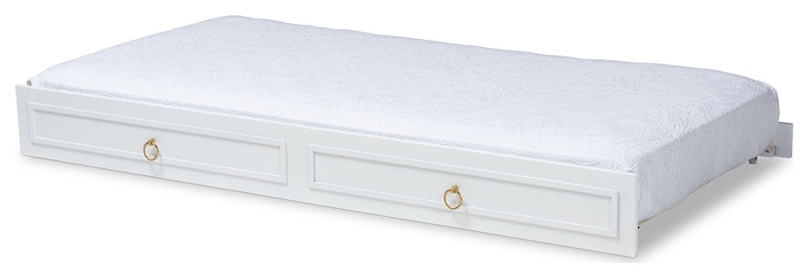 Classic White Finished Wood Twin Size Trundle