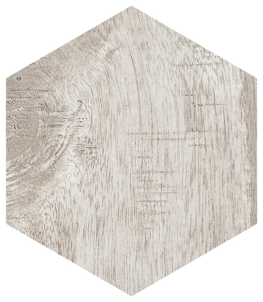 Sawnwood Hex Grey Porcelain Floor and Wall Tile