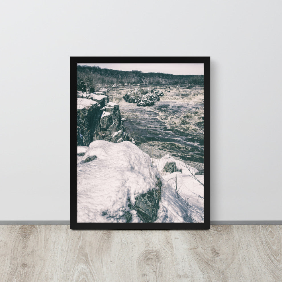 Great Falls Vintage Rural Landscape Framed Photo Paper Wall Art Prints, Black, 16" X 20"