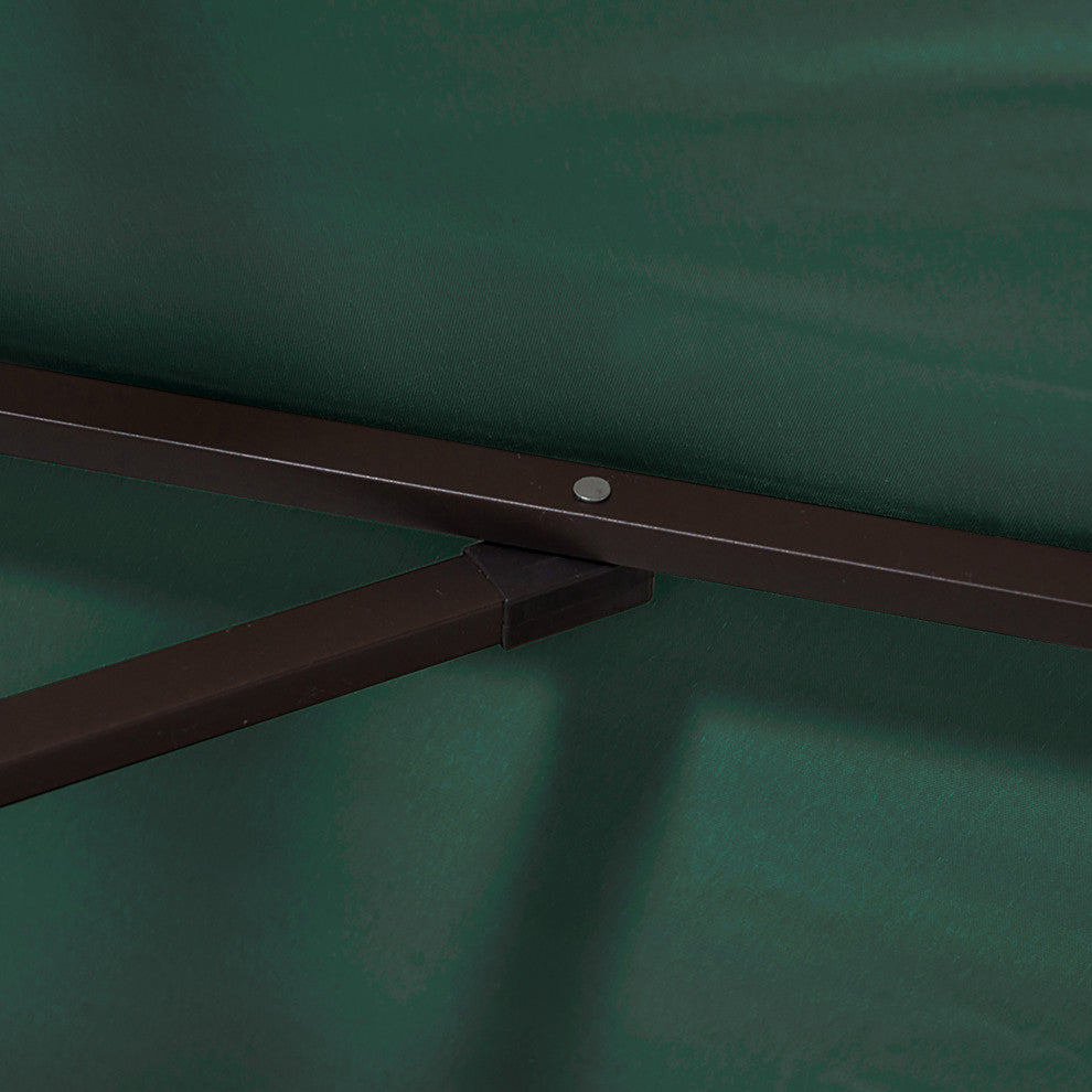 WestinTrends 9Ft Outdoor Patio Table Umbrella with Plastic Fillable Base, Dark Green