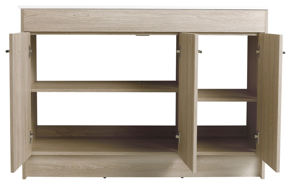 48 Inch Plywood Freestanding Bathroom Vanity With Resin Sink and Two Shelves