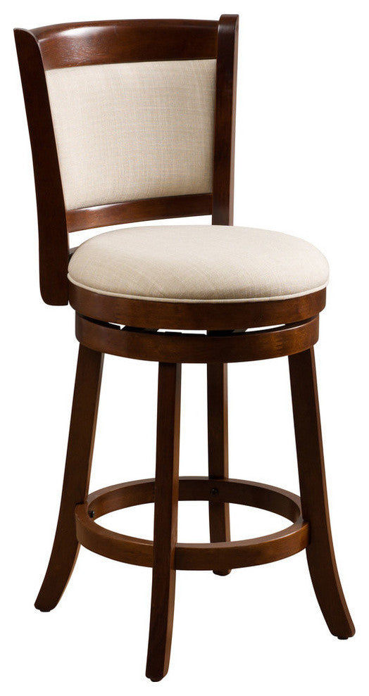 GDF Studio Davis Fabric Swivel Backed Bar Stool, Counter Stool