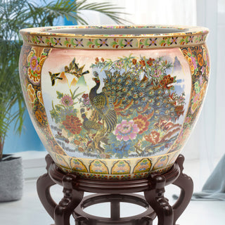 14" Famille Rose Porcelain Fishbowl
