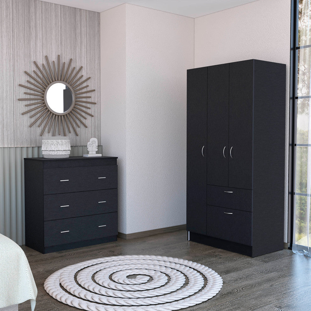 DEPOT E-SHOP Turner 2 Piece Bedroom Set, Armoire and Drawer Dresser