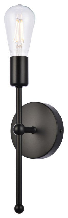Kayla 1-Light Black Wall Sconce