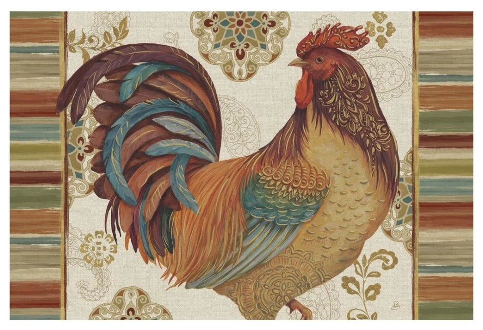 "Rooster Rainbow IVA" Digital Paper Print by Daphne Brissonnet, 32"x22"