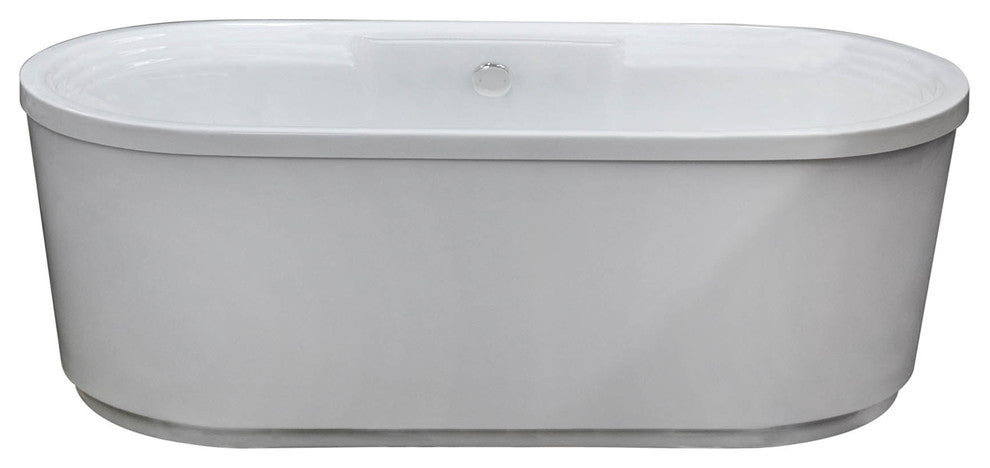 Lucien Oval Freestanding Bathtub, White, Soaker