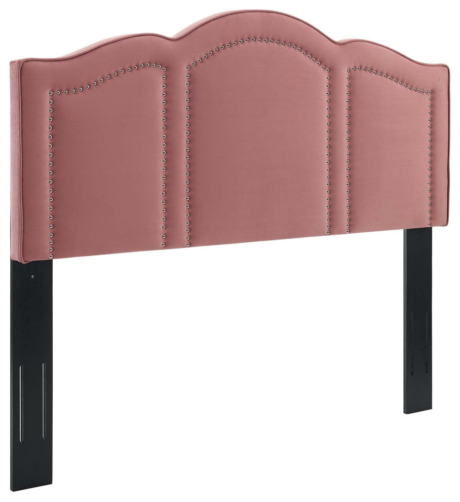Cecilia Full/Queen Performance Velvet Headboard-Dusty Rose