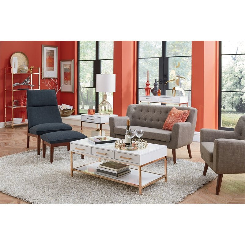 Mill Lane Loveseat With Coffee Legs, Cement