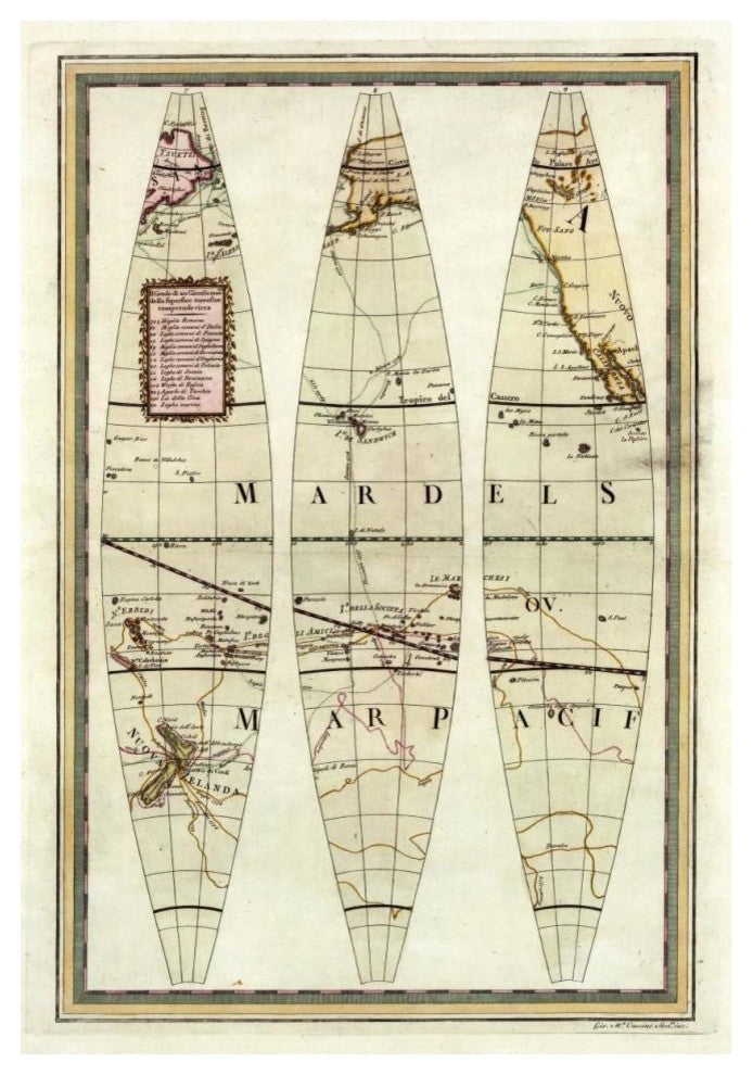 "Globo Terrestre II, 1792" Paper Print by Giovanni Maria Cassini, 30"x42"