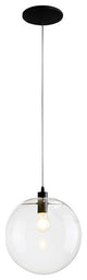 Modern Clear Glass Globe Pendant Light, 7.87"
